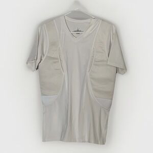 CCW Tactical Shirt Large White Compression‎ Short Slv Concealed Carry Holster